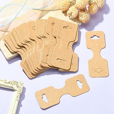 Kraft Paper Fold Over Jewelry Display Cards with Hanging Hole CDIS-YW0001-12-1