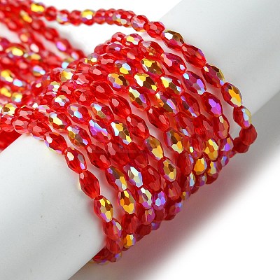 Transparent Electroplate Glass Beads Strands GLAA-K064-04A-AB01-1