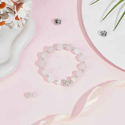4Pcs 2 Colors 925 Sterling Silver Bead Caps STER-BC0002-34-1