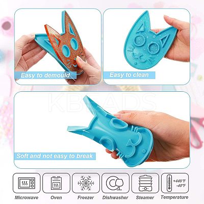 Cat Shape Food Grade DIY Silicone Pendant Molds SIL-CJC0001-03-1