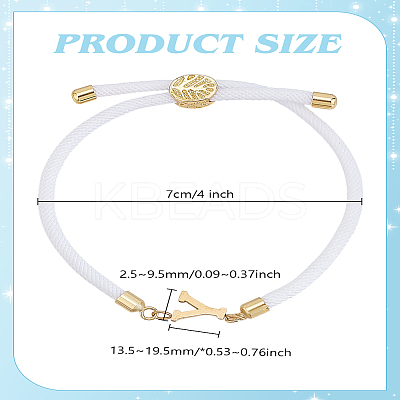 1pc Adjustable Nylon Cord Slider Bracelets for Women BJEW-LP0001-33Y-G-1