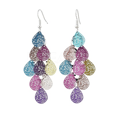 430 Stainless Steel Dangle Earrings EJEW-B157-01E-1