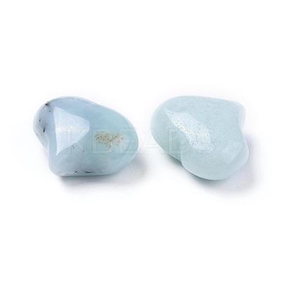 Natural Flower Amazonite Heart Palm Stone G-F659-A10-1