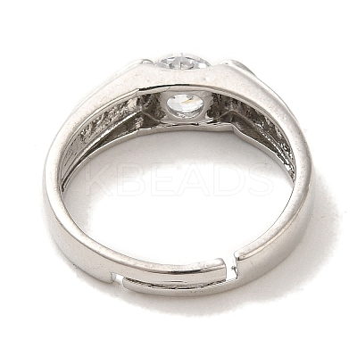 Brass Micro Pave Cubic Zirconia Rings for Women RJEW-E295-21P-1