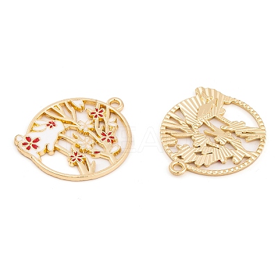 Rack Plating Alloy Enamel Pendants FIND-A040-05A-01G-1