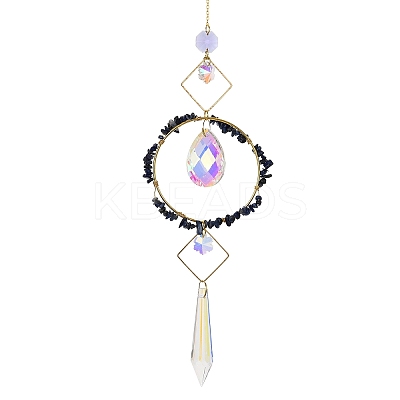 Natural Lapis Lazuli Chips Hanging Ornaments G-Z051-01F-1