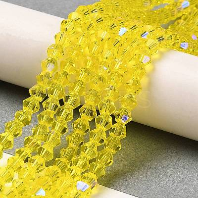 Transparent Electroplate Glass Beads Strands GLAA-F029-3mm-D21-1
