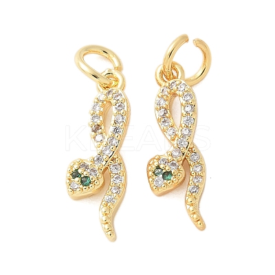Brass Micro Pave Cubic Zirconia Pendants KK-U056-48G-1