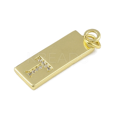 Brass Micro Pave Clear Cubic Zirconia Pendants KK-P266-06G-T-1