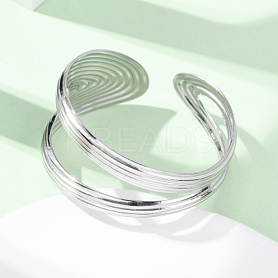 304 Stainless Steel Cuff Bangles for Women BJEW-B150-02P-1