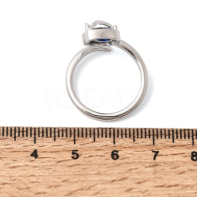 Brass Micro Pave Cubic Zirconia Cuff Open Rings for Women RJEW-L343-01P-05-1