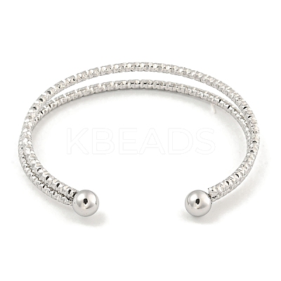 Non-Tarnish Textured 304 Stainless Steel Wrap Cuff Bangle for Women BJEW-P331-16P-1