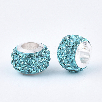 Polymer Clay Rhinestones European Beads FPDL-T001-02B-1