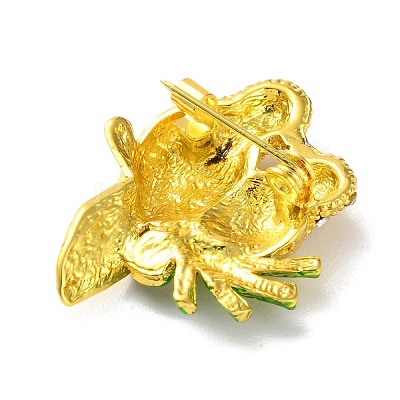 Woodpecker Golden Zinc Alloy Enamel Pin LS-JEWB-D068-02G-03-1