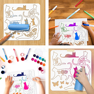 PET Hollow Out Drawing Painting Stencils DIY-WH0405-0093-1