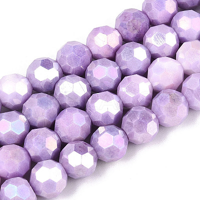 Anti-Tarnish Electroplate Glass Beads Strands EGLA-T021-10mm-15-08-1