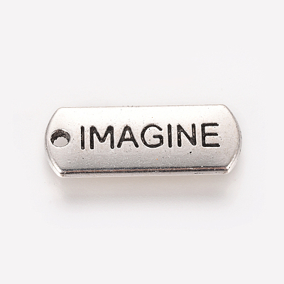 Tibetan Style Alloy Inspirational Message Pendants TIBEP-YW0001-01-1