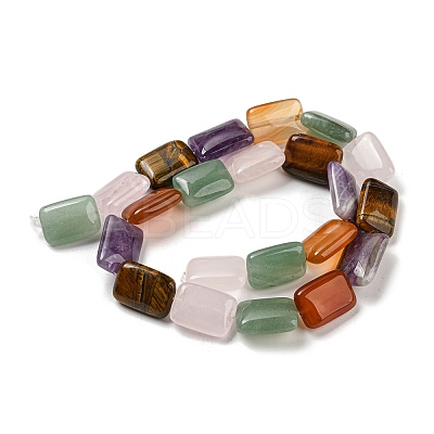 Natural Amethyst & Rose Quartz & Red Agate & Green Aventurine & Tiger Eye Beads Strands G-T121-24-1