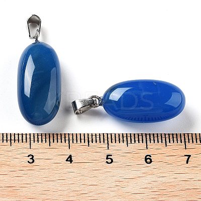 Natural Agate Dyed Pendants G-Q016-03G-1