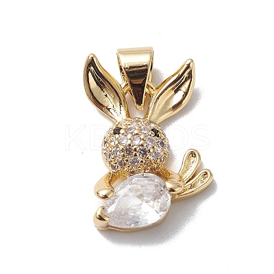 Rack Plating Brass Cubic Zirconia Charms KK-E003-36G-03-1