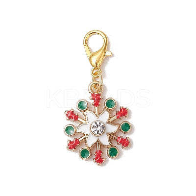10Pcs Christmas Alloy Enamel Pendant Decorations HJEW-JM03681-1