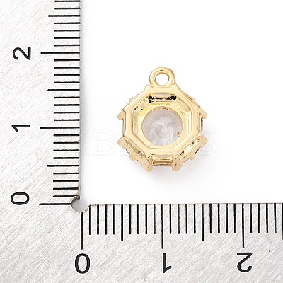 Brass Micro Pave Clear Cubic Zirconia Pendants KK-Z084-09G-03-1