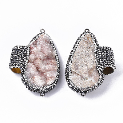 Dyed Natural Druzy Quartz Chandelier Components Links RB-Q215-008F-1