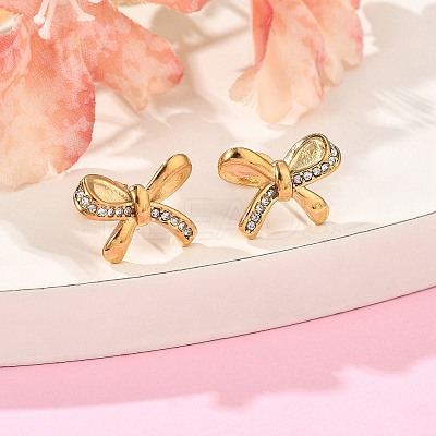 304 Stainless Steel Micro Pave Clear Cubic Zirconia Stud Earrings EJEW-I318-01G-03-1