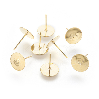 202 Stainless Steel Stud Earring Findings STAS-F186-01G-10mm-1