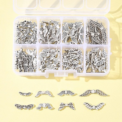 140Pcs 8 Styles Tibetan Style Alloy Beads TIBEB-FS0001-18-1