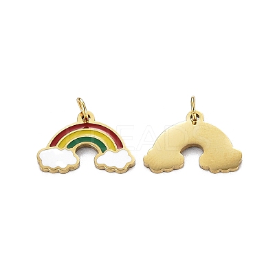 316 Surgical Stainless Steel Enamel Charms STAS-S116-403G-1