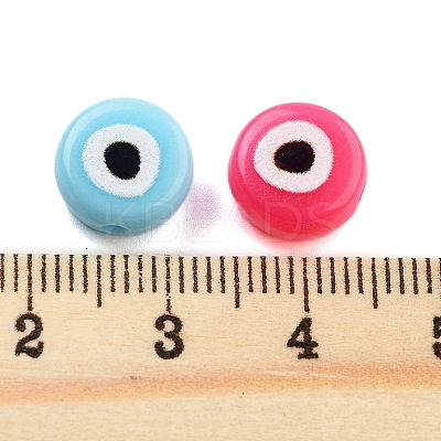 Opaque Printed Acrylic Beads OACR-G038-04-1