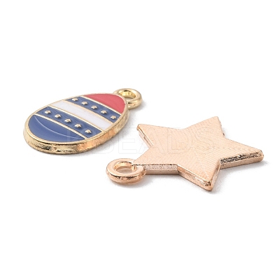 20Pcs 10 Styles American Flag Style Alloy Enamel Charms ENAM-YW0002-41-1