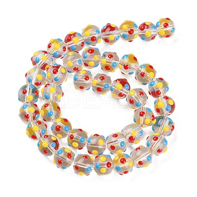 Bumpy Transparent Glass Beads Strands LAMP-F032-03B-1