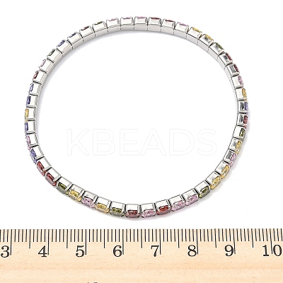 304 Stainless Steel Micro Pave Colorful Cubic Zirconia Tennis Bracelets for Women BJEW-G779-02P-1