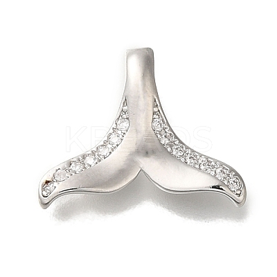 Fishtail Rack Plating Brass Micro Pave Clear Cubic Zirconia Pendnat KK-H485-29P-1