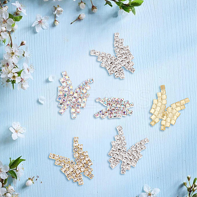 15Pcs 3 Colors 1-Hole Zinc Alloy Rhinestone Shank Buttons FIND-GO0001-08-1
