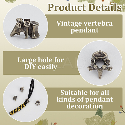 4Pcs Outdoor EDC Tool Brass Parachute Rope European Beads FIND-FG0003-74AS-1