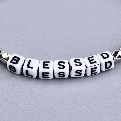 Faceted Bicone Glass Beads Stretch Bracelets BJEW-T016-01E-1