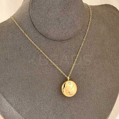 304 Stainless Steel Clear Cubic Zirconia Constellation Pendant Necklaces NJEW-R021-02G-06-1