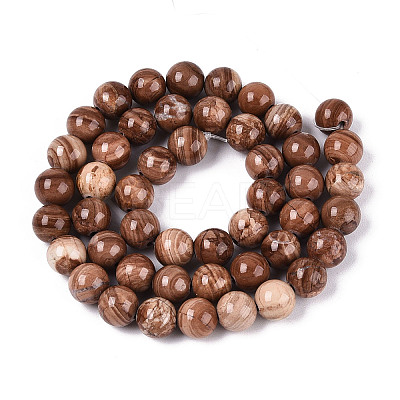Natural Wood Lace Stone Wooden Jasper Beads Strands G-T143-30A-03-1