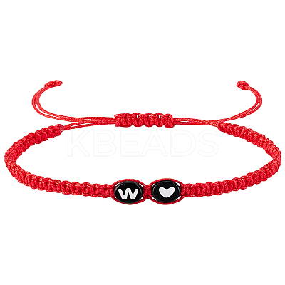 1Pc Adjustable Nylon Cord Braided Bracelets for Women Men BJEW-LP0001-31B-W-1