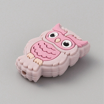 Owl Food Grade Eco-Friendly Silicone Beads LS-SIL-WH0019-26F-1