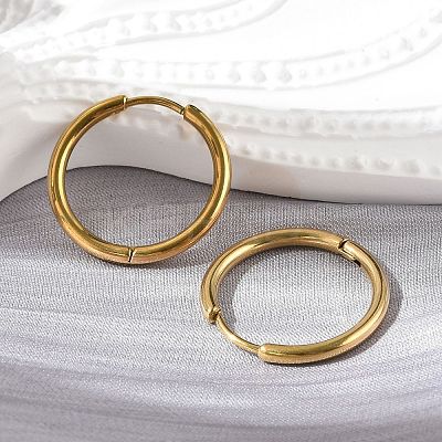 304 Stainless Steel Huggie Hoop Earrings LS-EJEW-G272-02-16mm-G-1