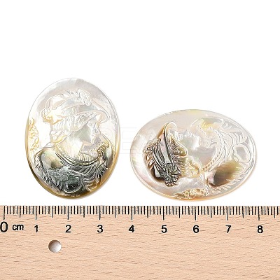 Natural Black Lip Shell Cabochons SSHEL-I026-04B-06-1