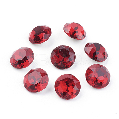 Pointed Back & Back Plated Glass Rhinestone Cabochons RGLA-J012-10mm-227-1