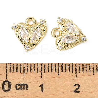 Brass Micro Pave Cubic Zirconia Charms LS-KK-C107-14B-G-1