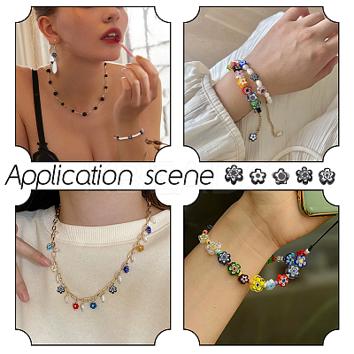2 Strands Handmade Millefiori Glass Bead Strands LAMP-GA0001-17D-01-1