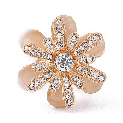 Alloy Rhinestone Women Lady Girls Fashion Scarf Ring Buckle JEWB-WH0011-12KCG-1