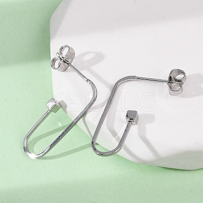 Brass Cube Stud Earrings EJEW-S280-04P-1